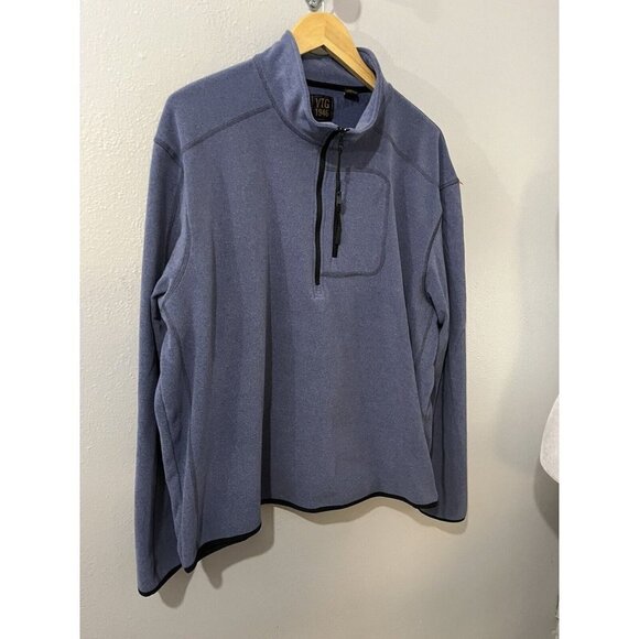 VTG 1946 Sweatshirt Mens XXL Fleece Pullover Blue 1/4 Zip - Picture 2 of 6